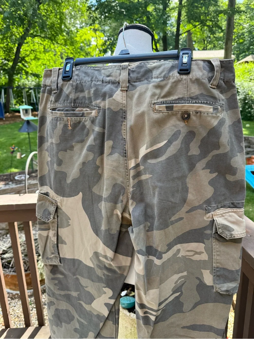J. Crew Men's Brown Green Desert Camo Cargo Pants Loose Size 35 X 30